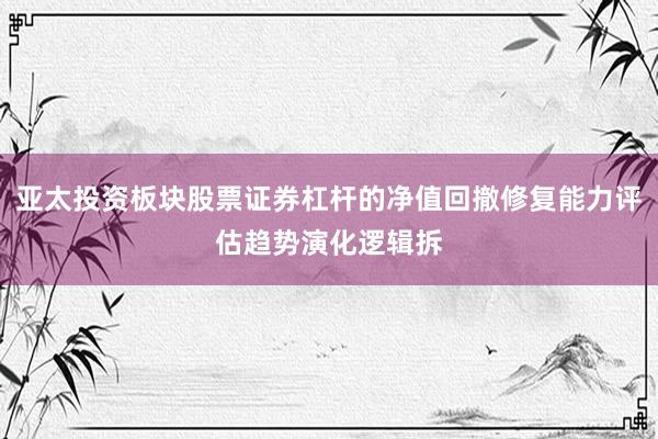 亚太投资板块股票证券杠杆的净值回撤修复能力评估趋势演化逻辑拆