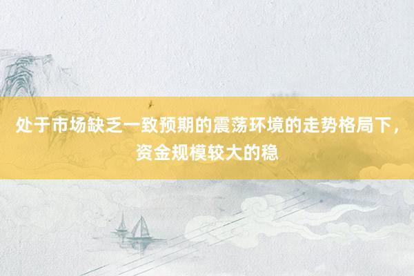 处于市场缺乏一致预期的震荡环境的走势格局下，资金规模较大的稳