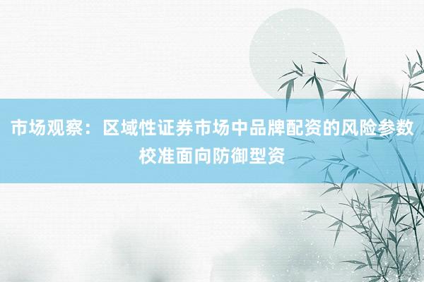 市场观察：区域性证券市场中品牌配资的风险参数校准面向防御型资