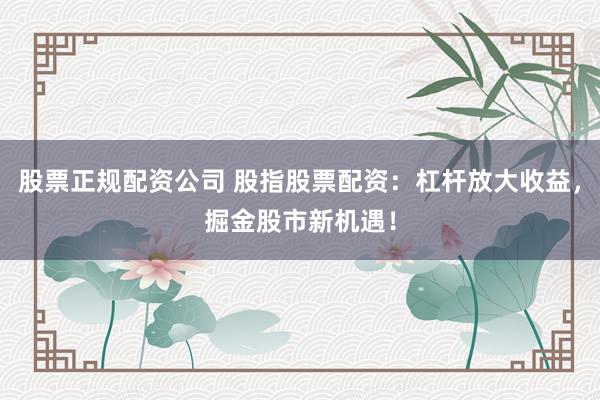股票正规配资公司 股指股票配资:杠杆放大收益,掘金股市新机遇!