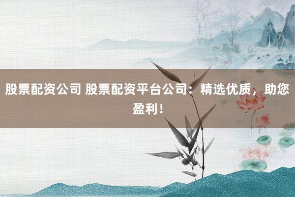 股票配资公司 股票配资平台公司：精选优质，助您盈利！