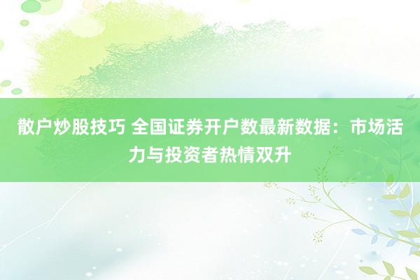 散户炒股技巧 全国证券开户数最新数据：市场活力与投资者热情双升