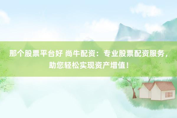 那个股票平台好 尚牛配资：专业股票配资服务，助您轻松实现资产增值！